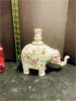 Porcelain Famille Rose Elephant Candle Holder