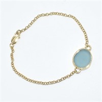 Gold plated Sil Chalcedony(4.5ct) Bracelet