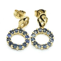 Gold plated Sil Blue Sapphire(1.25ct) Earrings