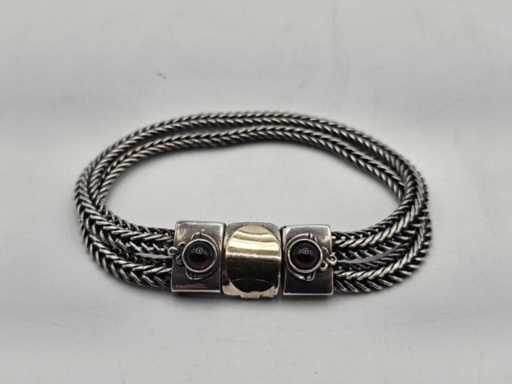 JOHN HARDY DOUBLE STRAND STERLING BRACELET