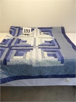 Blue Log Cabin Pattern Comforter