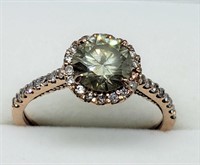 $20,000 14K Champagne Diamond Ring HK27-32