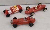 3x- Vintage Plastic & Rubber Race Cars