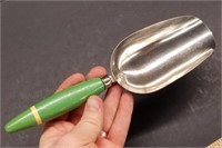 A&J Half Cup Scoop with Striped Green Handle