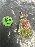 Green & Pink Pear 1 1/2\" Pin/Brooch