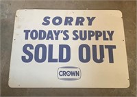 Crown Sorry Sold out Sign