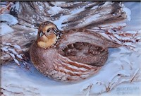 Bob Bertram 5x7 O/B "December Quail"