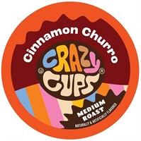 P491  Crazy Cups Cinnamon Churro Coffee 22 Count