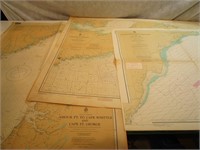 3 cartes maritimes du Canada des années 70