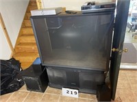 Large Screen TV and VHS Tape Recorder