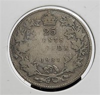 Canada 1931 25c Silver George V