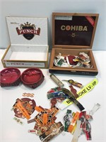 Cigar boxes, labels and ashtrays