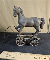 Cast iron Trojan horse pull toy