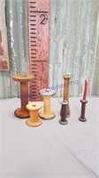 Assorted wood spools