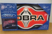 NIB LED Ford Cobra Sign 17"L