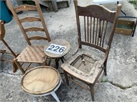 Two chairs and small table/stool metal bottom