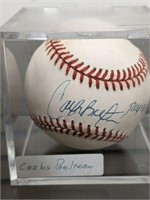 SIGNED BALL IN ACRLYIC CASE CARLOS BELTRAN