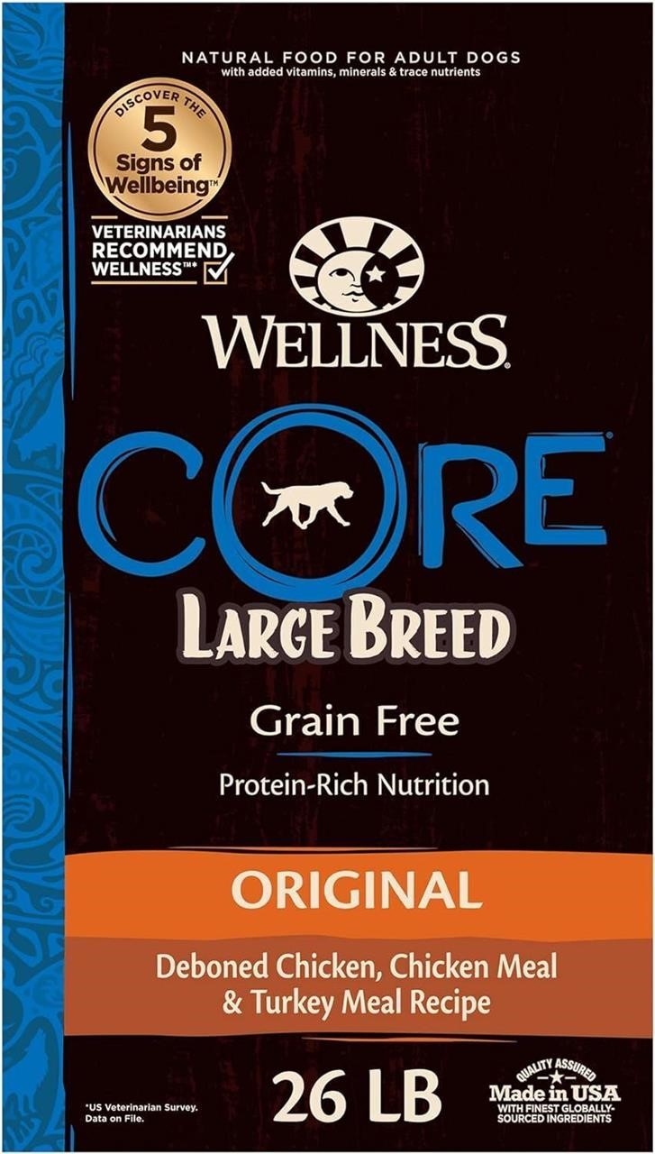 26lbs Wellness CORE Large Breed Adult Dog Food