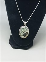Jasper pendant .925 silver w/ chain (H 12)