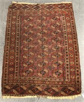 Afghan Geometric Bokhara Rug, 5' 1" x 3' 9"