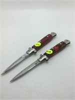 2 PC ITALIAN MILANO SWITCH BLADE KNIVES