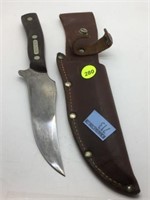 OLD TIMER KNIFE WITH LEATHER SCABBARD #150T
