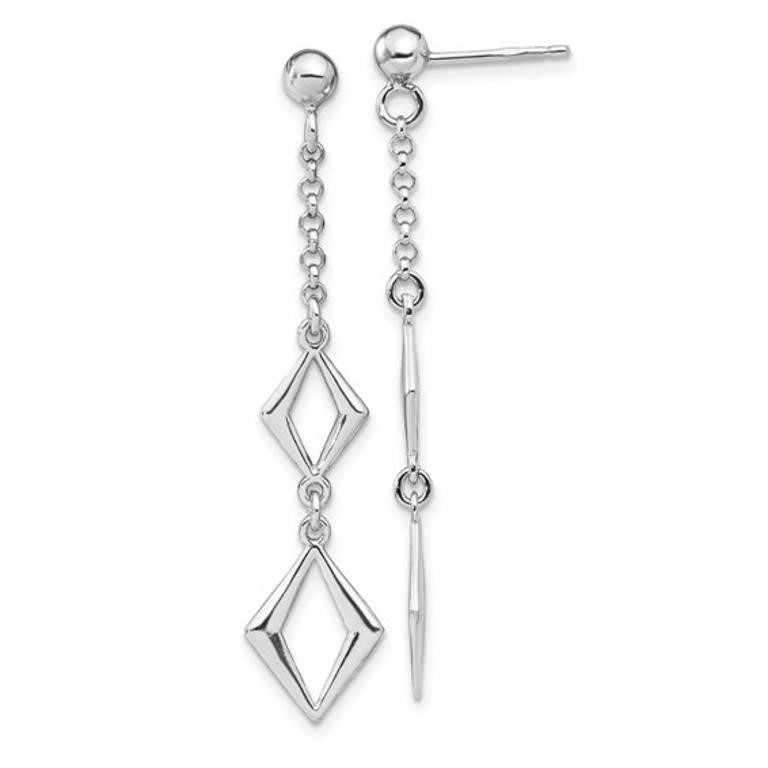 Sterling Silver Rhodium-plated Polished Earrings