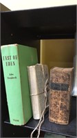 Three vintage books including one antique leather