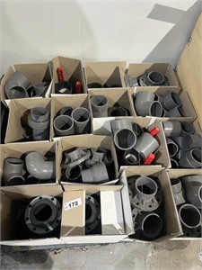 Large Qty PVC Pipe Fittings incl Elbows, Flanges