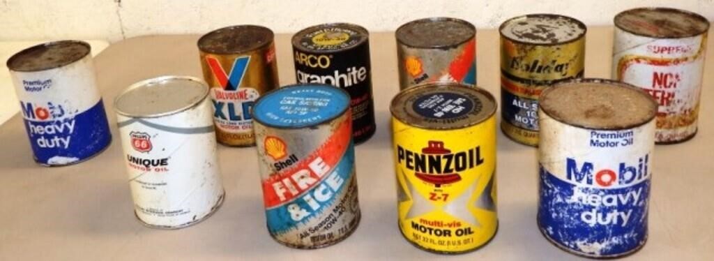 Ten Quarts of Motor Oil - Paper Cans