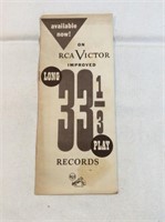 RCA Victor 33 1/3 play records brochure