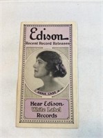 Edison recent record release Anna case brochure