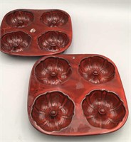 Vintage Red Ceramic Bundt Pans