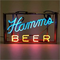 Hamm's neon beer 2 color sign with transformer