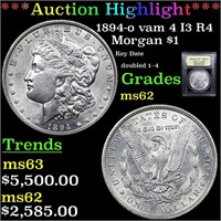 ***Auction Highlight*** 1894-o Morgan Dollar vam 4