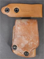 Galco Brown Leather Belt Holster & Side Tie Down