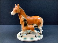 Horse and Foal Figurine Made in Japan