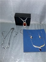Avon Color Oval Necklace and Earrings