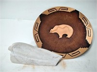 Bear Medicine Plate & Decorative Stone Sculpture