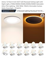 Amico 12 Pack 4 Inch 5CCT LED Ceiling Light