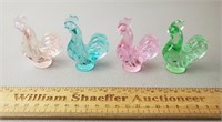 Fenton Glass Rooster Figurines 2 & 3/4" H