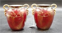 Pair Carlton Ware 'Rouge Royale' posy vases