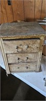 Antique 3 Drawer Cabinet & Tools
