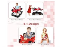 BABY JOY 4-in-1 Baby Walker, Foldable Activity