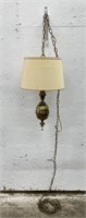 (II) Brass Double Bulb Hanging Lamp 28’’