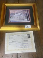 RANDALL OGLE FRAMED ART WITH COA