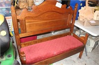 DEACONS BENCH MADE FROM OLD HEADBOARD, NICE!