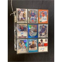 (9) Different Baseball Auto Rookie Cards