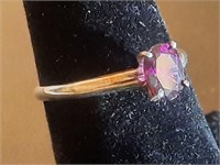 STERLING RING W/.97CT RHODODLITE SOLITAIRE