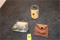 Vintage bank, vintage change purse